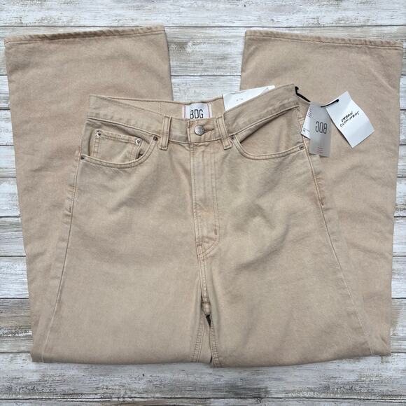 BDG Jeans Sz 28 Khaki Light Tan High and Wide Baggy Skater Classic Wide Leg - Picture 1 of 11